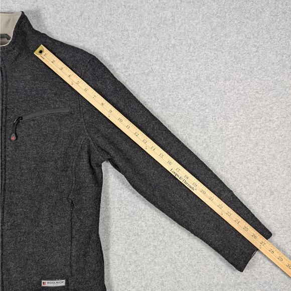 Woolrich Jacket Womens Small 100% Wool Full Zip Dark Gray Onyx Heather Gorpcore - Picture 13 of 14